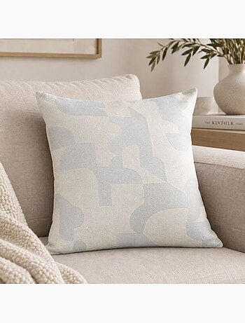 Cojín jacquard geométrico con textura retro