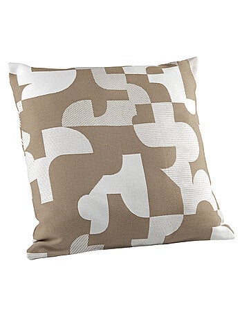 Cojín jacquard geométrico con textura retro