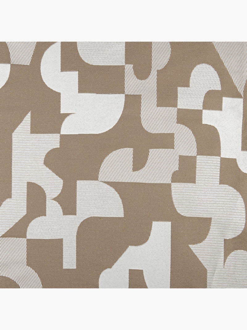 Cojín jacquard geométrico con textura retro Taupe - Kiabi