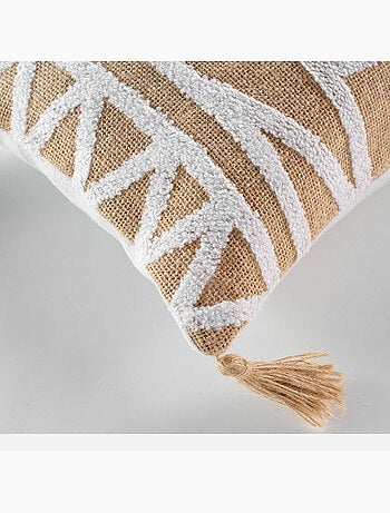 Cojín liso con yute