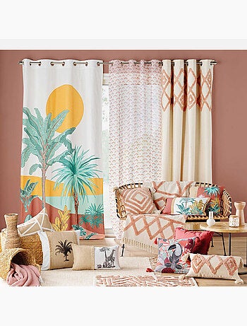 Cojín liso con yute