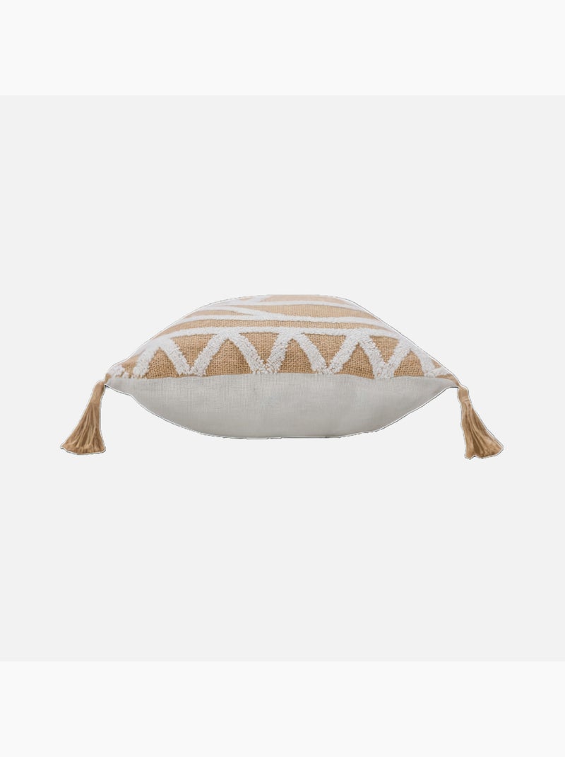 Cojín liso con yute Beige concha - Kiabi