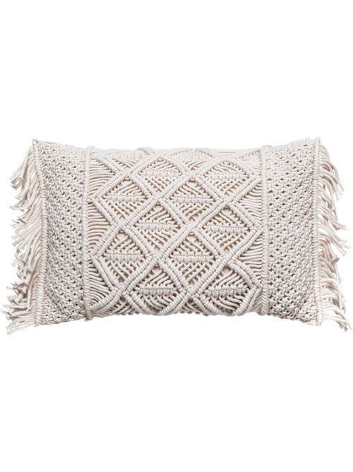 Cojín macramé marfil 30x50cm - Kiabi Cojín macramé marfil 30x50cm - Kiabi