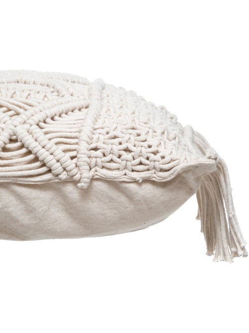 Cojín macramé marfil 30x50cm - Kiabi Cojín macramé marfil 30x50cm - Kiabi