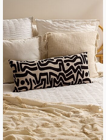Cojín mira 30x80cm blanco y negro