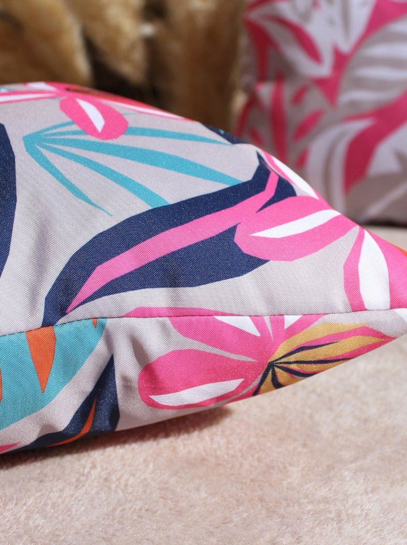 Cojín para exteriores con estampado floral Rosa fucsia - Kiabi