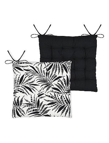 Cojín para silla con diseño de hojas tropicales en algodón