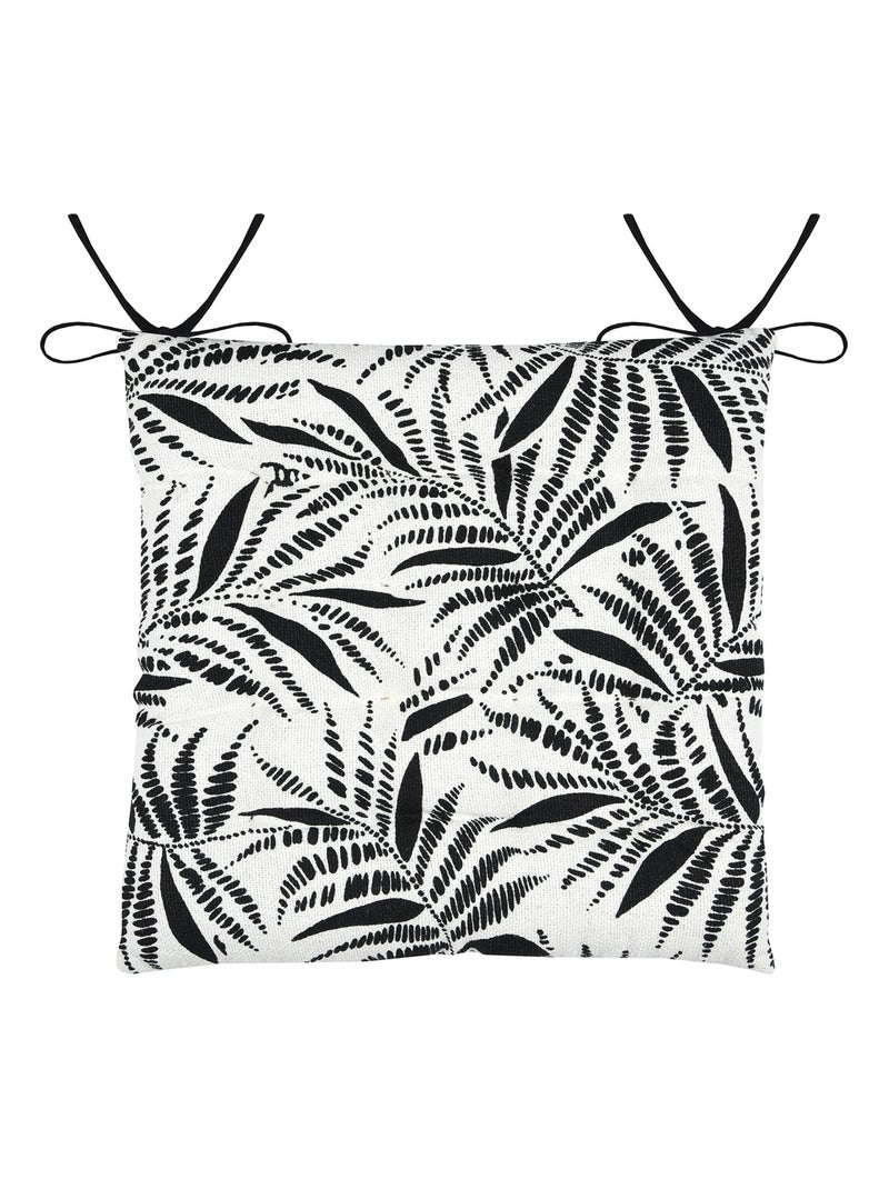 Cojín para silla con diseño de hojas tropicales en algodón Crudo - Kiabi