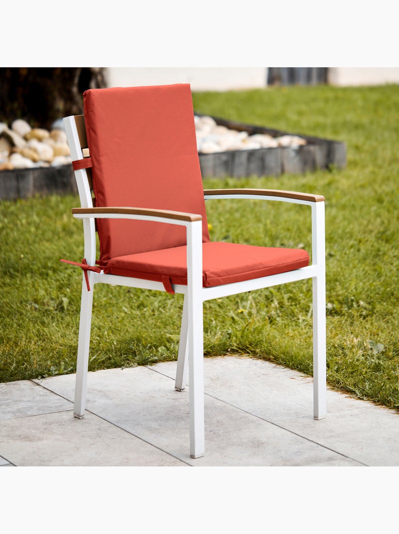 Cojín para silla de exterior MINORQUE, asiento y respaldo Terracota - Kiabi