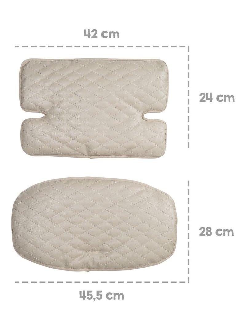 Cojín para trona evolutiva acolchado 2 piezas - en cuero PU - 'Roba luxe' Greige - Kiabi