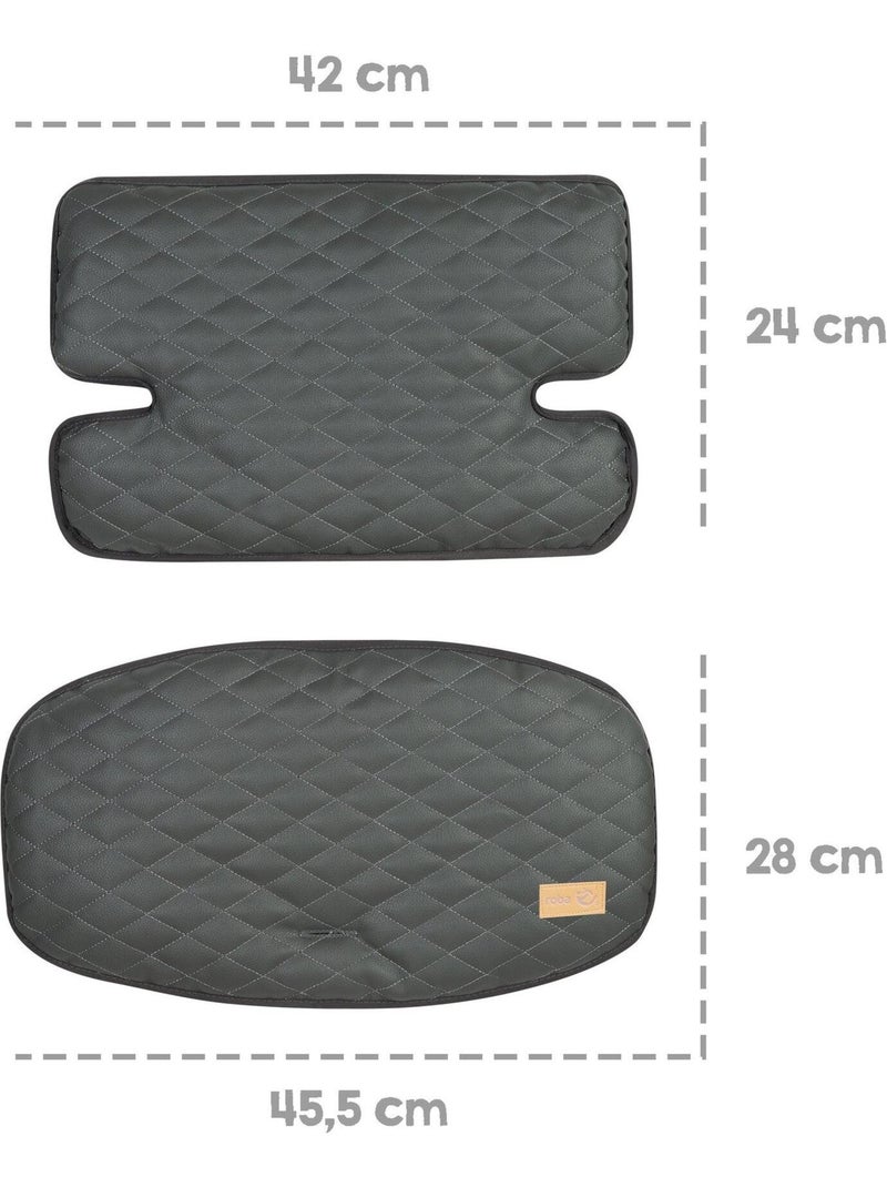 Cojín para trona evolutiva acolchado 2 piezas - en cuero PU - 'Roba luxe' Gris antracita - Kiabi