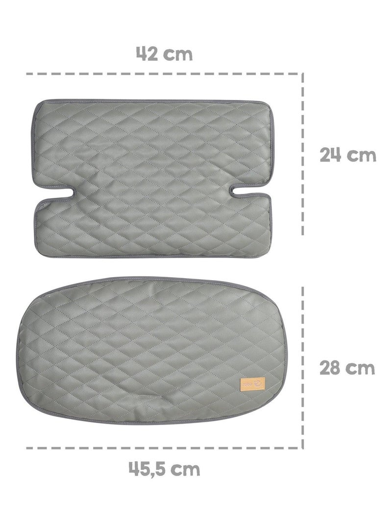 Cojín para trona evolutiva acolchado 2 piezas - en cuero PU - 'Roba luxe' Gris claro - Kiabi