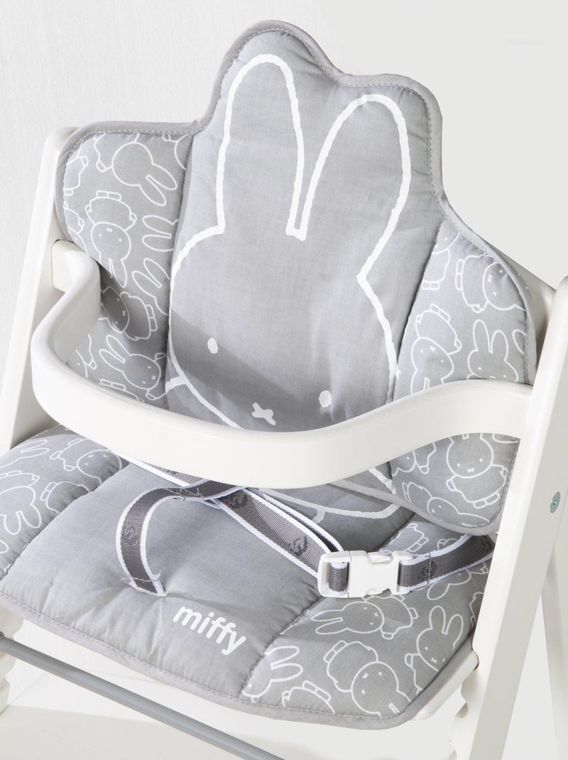 Cojín para trona evolutiva lavable en 2 piezas - diseño conejo - 'Roba miffy®' Gris blanco - Kiabi