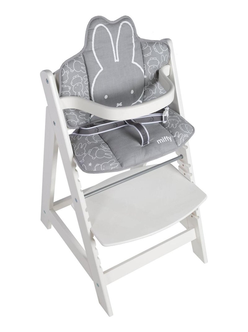 Cojín para trona evolutiva lavable en 2 piezas - diseño conejo - 'Roba miffy®' Gris blanco - Kiabi