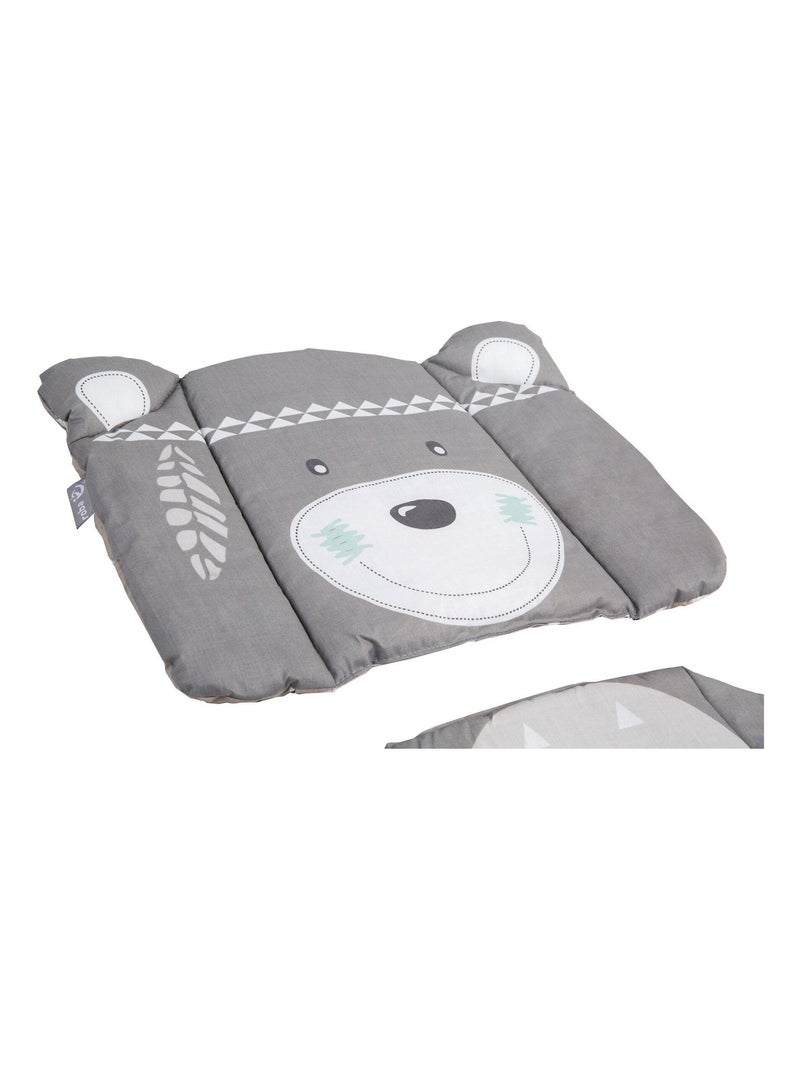 Cojín para trona evolutiva lavable en 2 piezas - diseño oso indio - 'Roba indibaer' Gris blanco - Kiabi