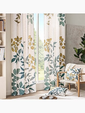 Cojín Polyline con estampado de follaje