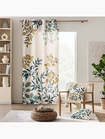 Cojín Polyline con estampado de follaje