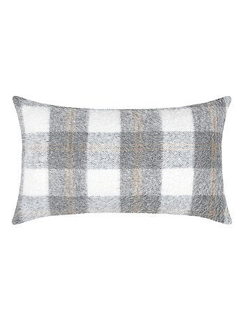 Cojín rectangular a cuadros efecto lana