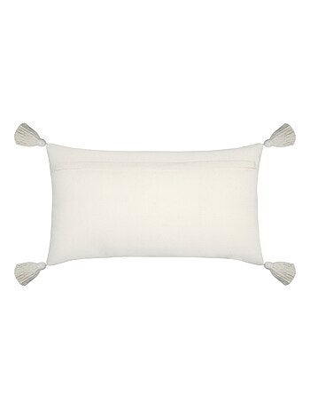 Cojín rectangular beige con relieve