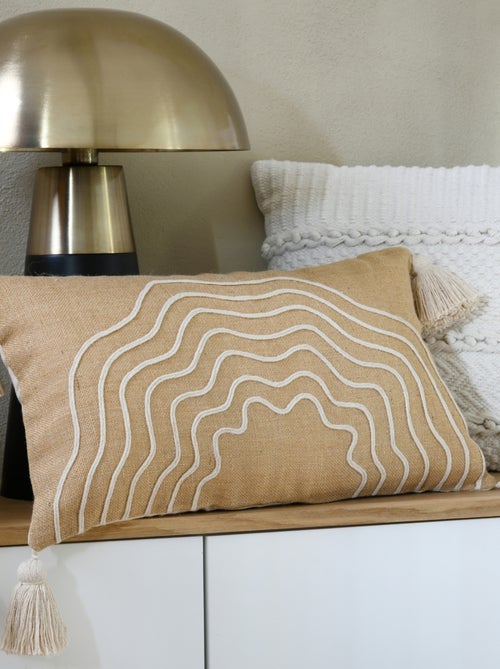 Cojín rectangular beige natural - Kiabi