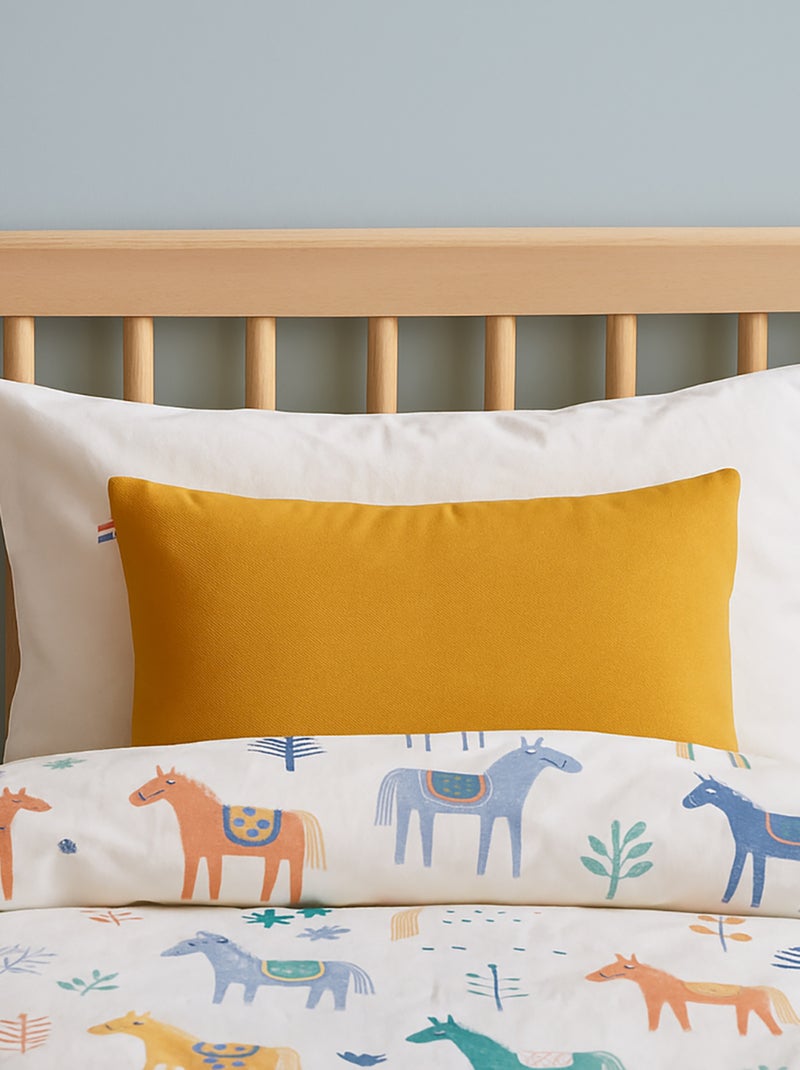 Cojín rectangular de algodón orgánico Beige - Kiabi