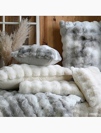 Cojín rectangular desenfundable imitación piel de animal