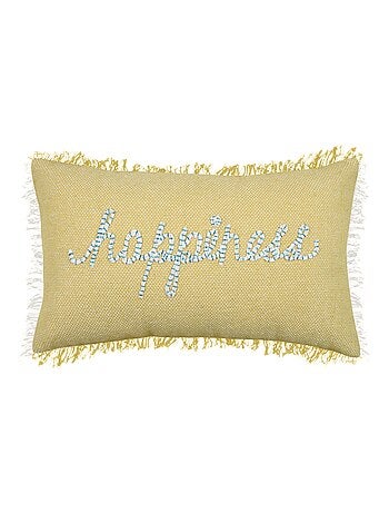 Cojín Rectangular Happiness – Un toque de color limón y elegancia
