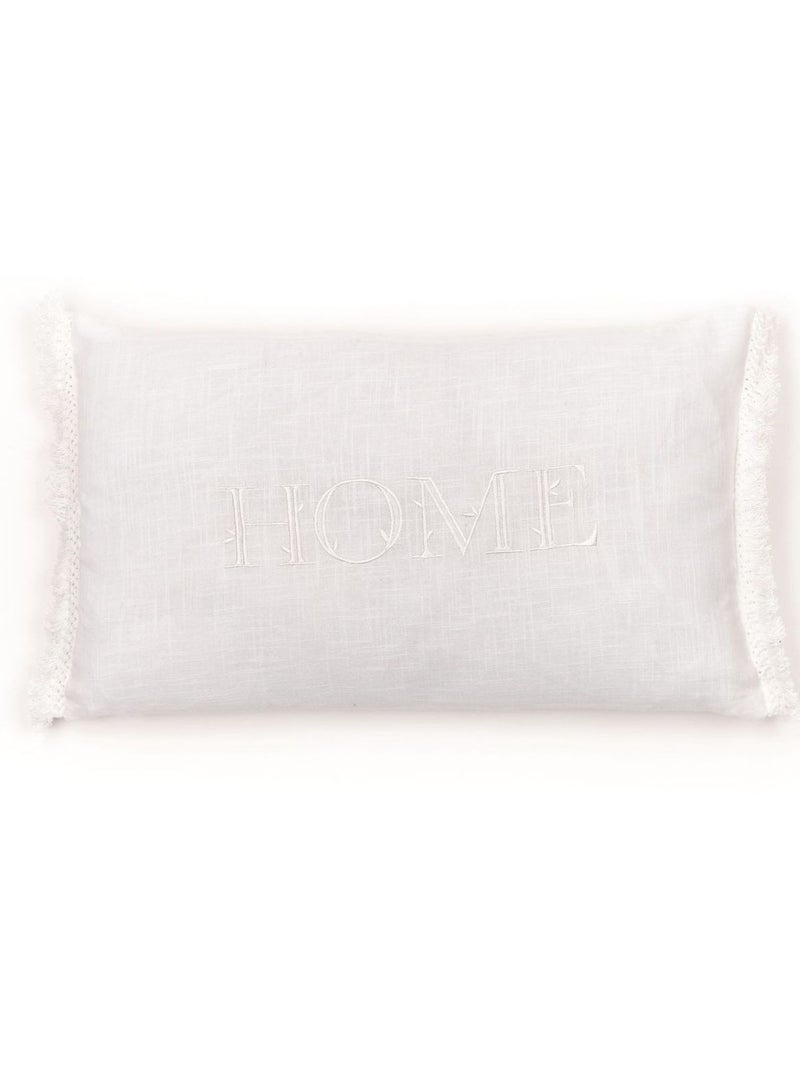 Cojín rectangular "Home" bordado Blanco - Kiabi