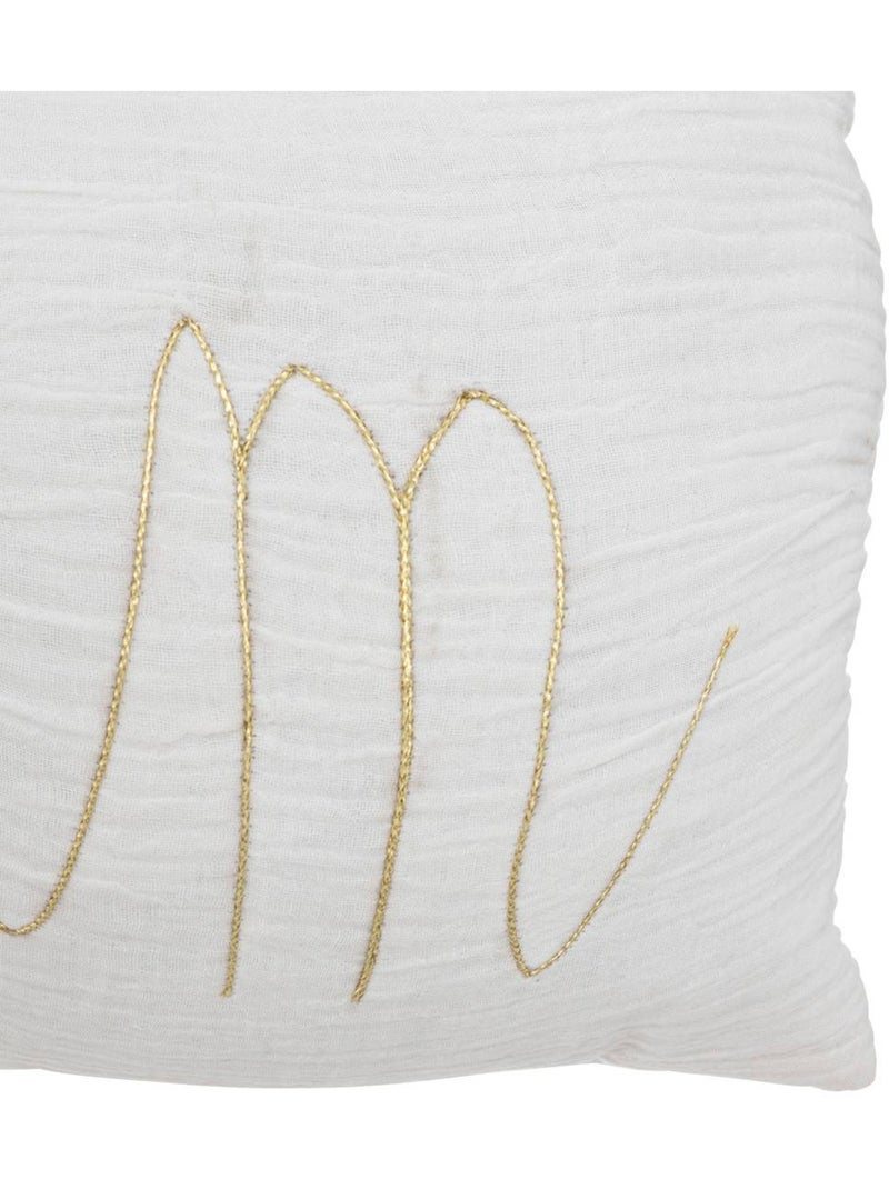 Cojín rectangular lili de gasa de algodón 50x30cm blanco Blanco - Kiabi
