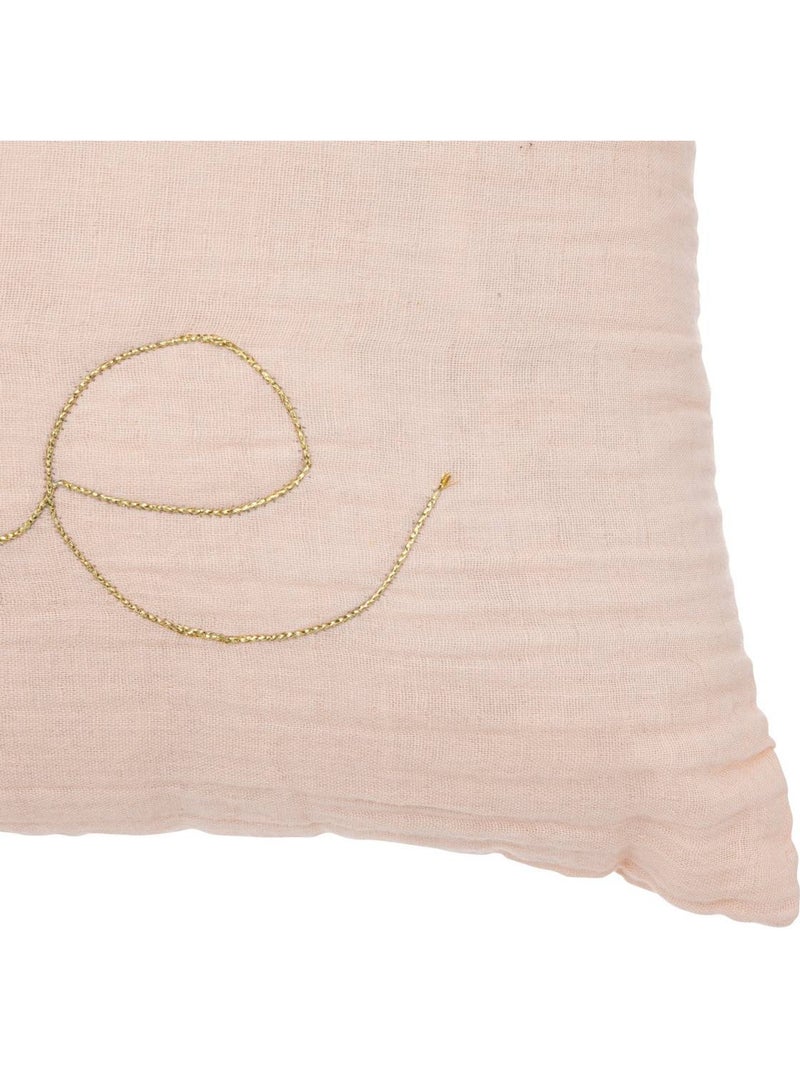 Cojín rectangular lili de gasa de algodón 50x30cm rosa Rosa claro - Kiabi