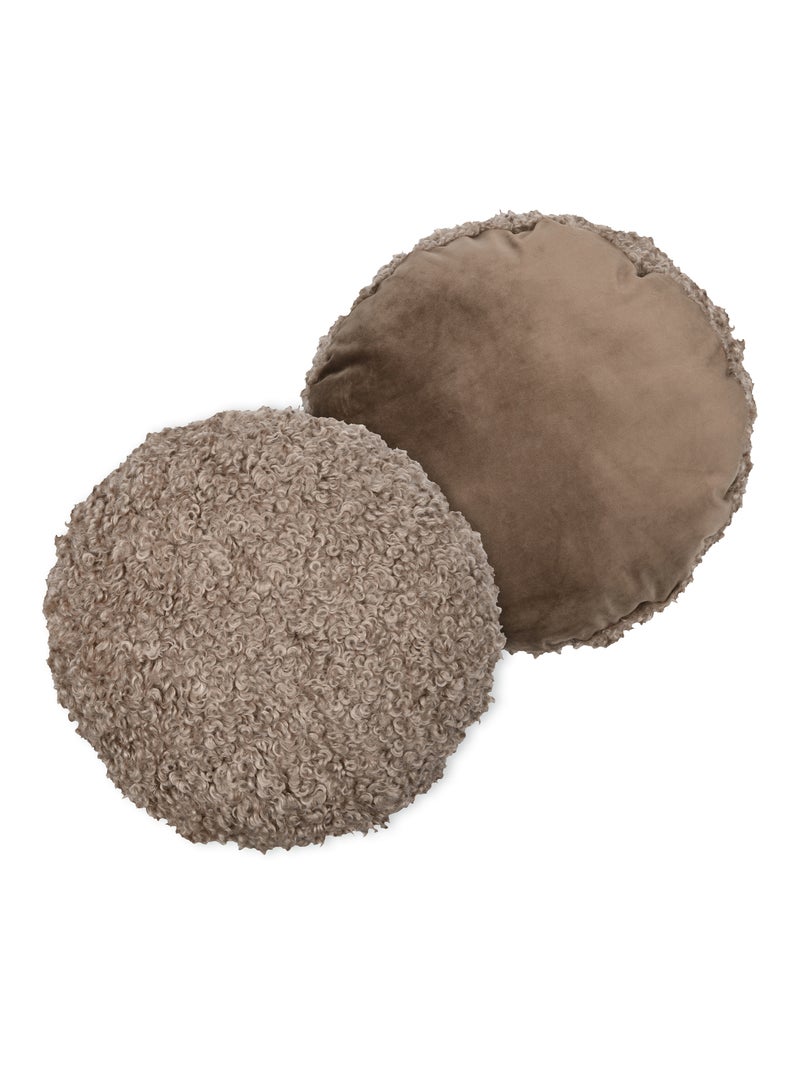 Cojín redondo decorativo efecto bouclé Taupe - Kiabi