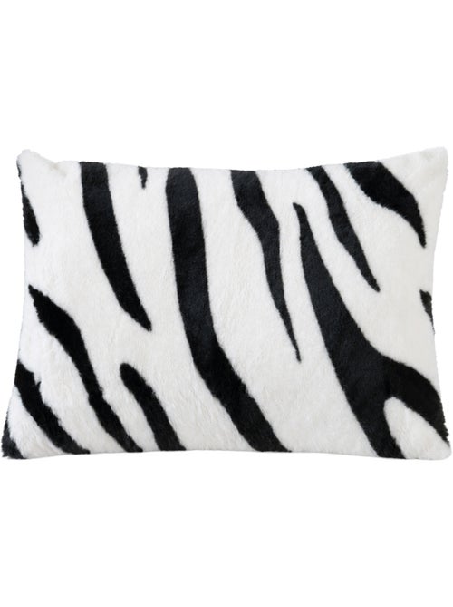 Cojín relleno con estampado de cebra y parte trasera de terciopelo - Kiabi Cojín relleno con estampado de cebra y parte trasera de terciopelo - Kiabi