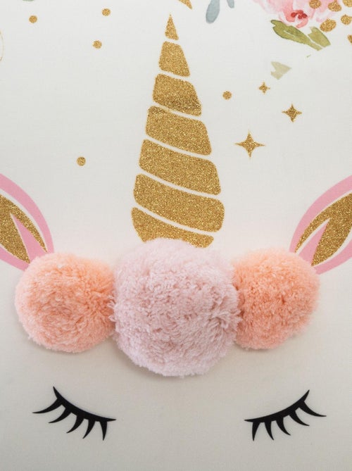 Cojín unicornio con pompones - Kiabi