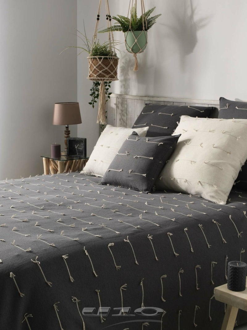 Cojines decorativos Filéo PROMO LINGE Gris antracita - Kiabi