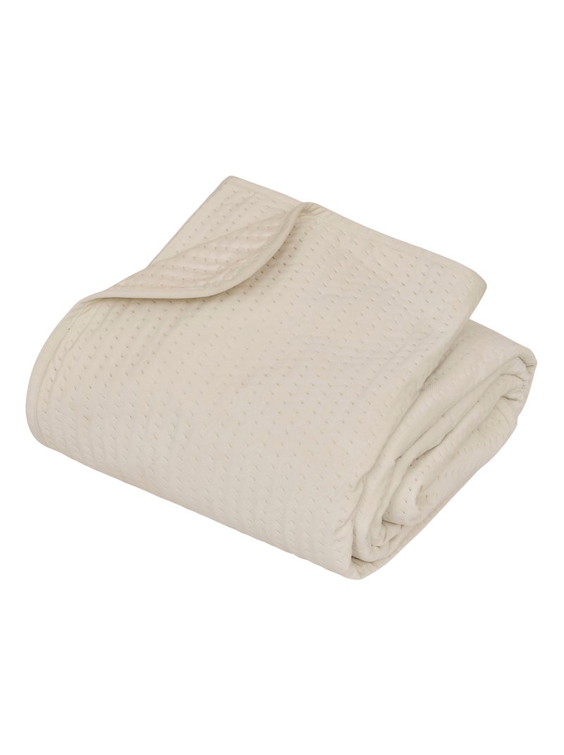 Colcha acolchada con 2 fundas de cojín a juego Crudo - Kiabi