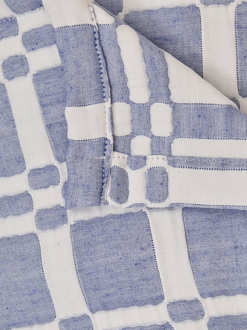 Colcha acolchada con estampado geométrico Azul - Kiabi