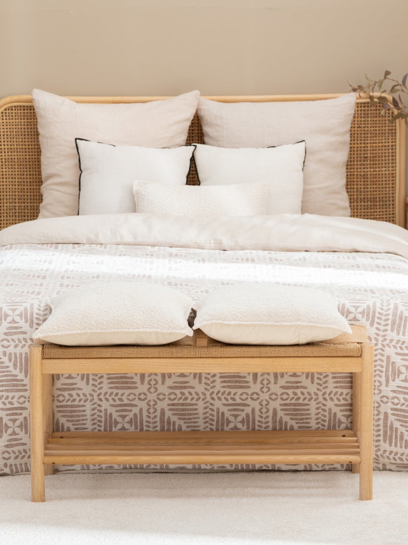 Colcha acolchada con motivos étnicos Beige gris - Kiabi