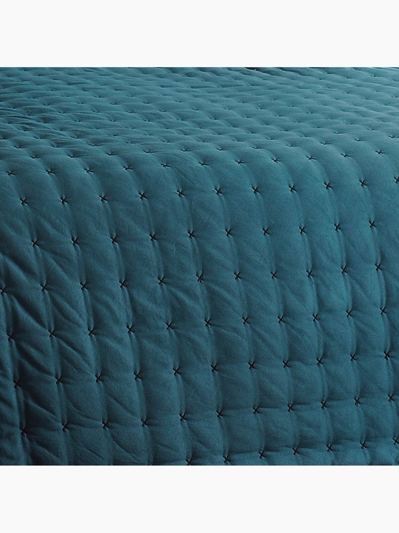 Colcha acolchada lisa Azul - Kiabi