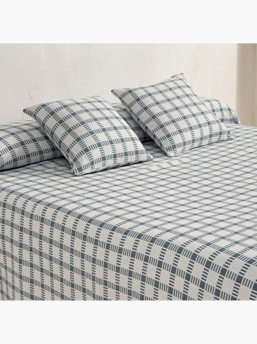 Colcha algodón diseño a cuadros en relieve, tejido texturizado. - Kiabi