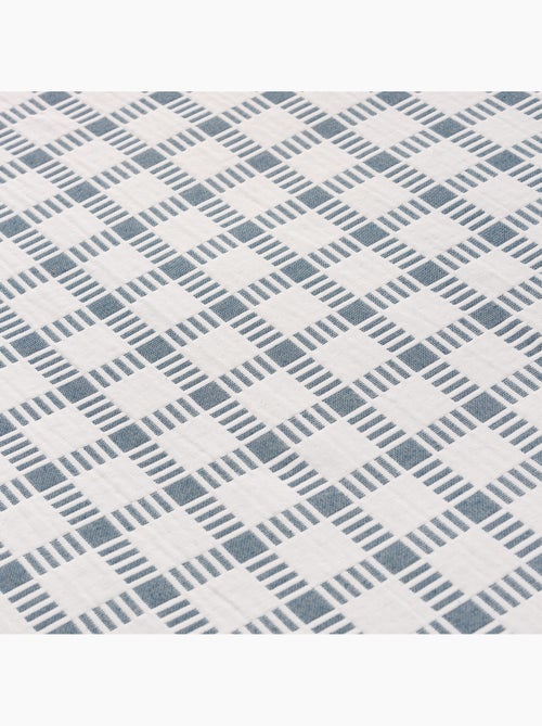 Colcha algodón diseño a cuadros en relieve, tejido texturizado. - Kiabi