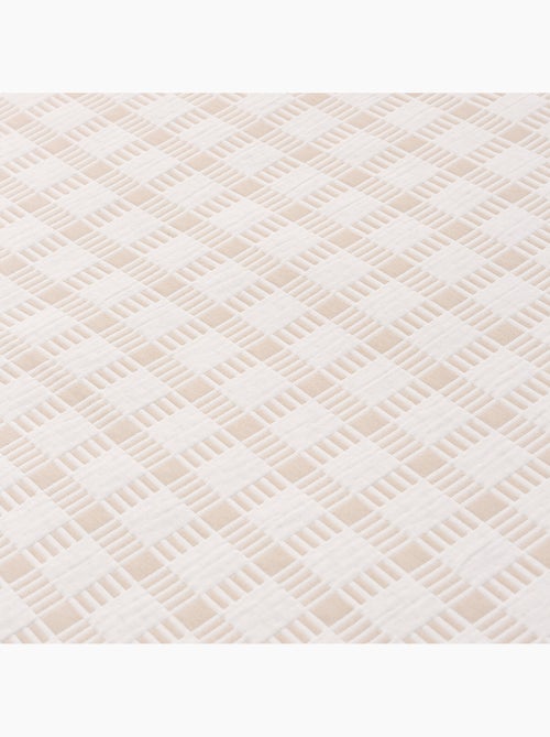 Colcha algodón diseño a cuadros en relieve, tejido texturizado. - Kiabi