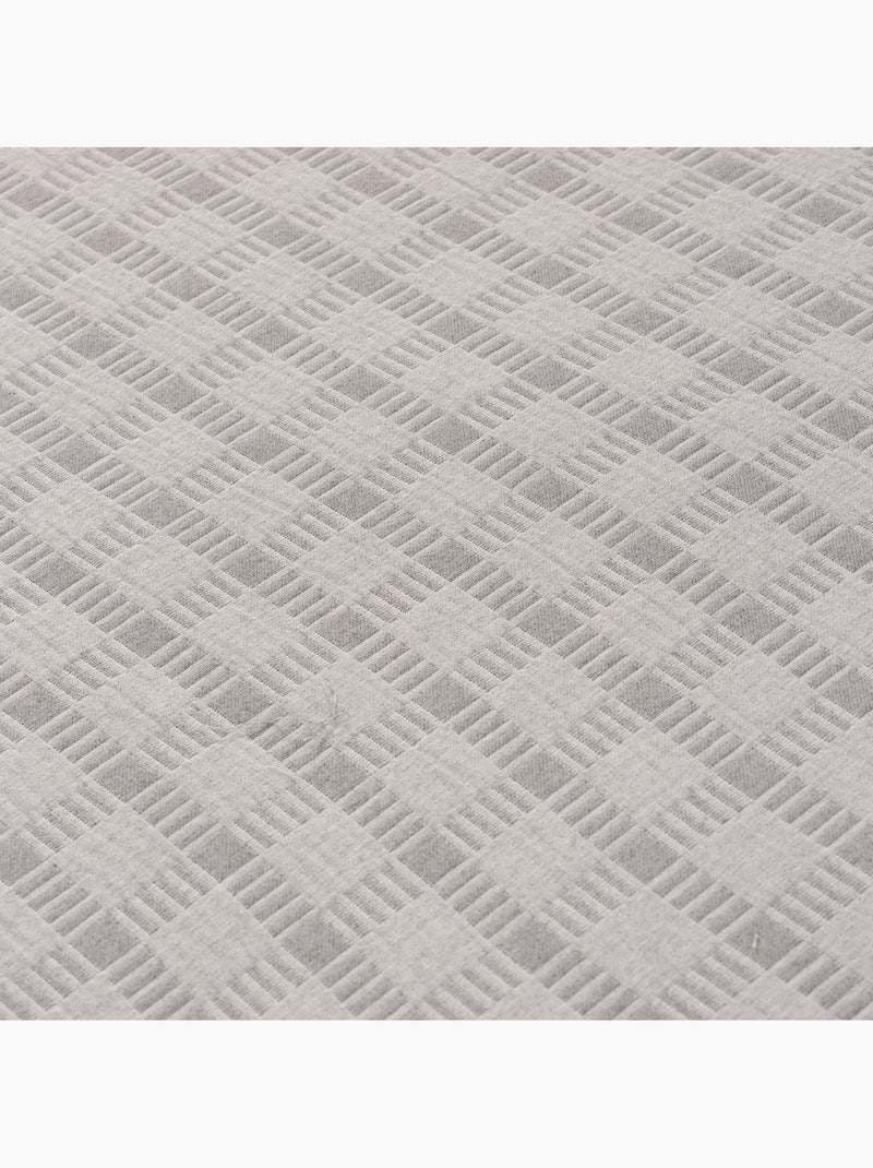 Colcha algodón diseño a cuadros en relieve, tejido texturizado. Gris - Kiabi