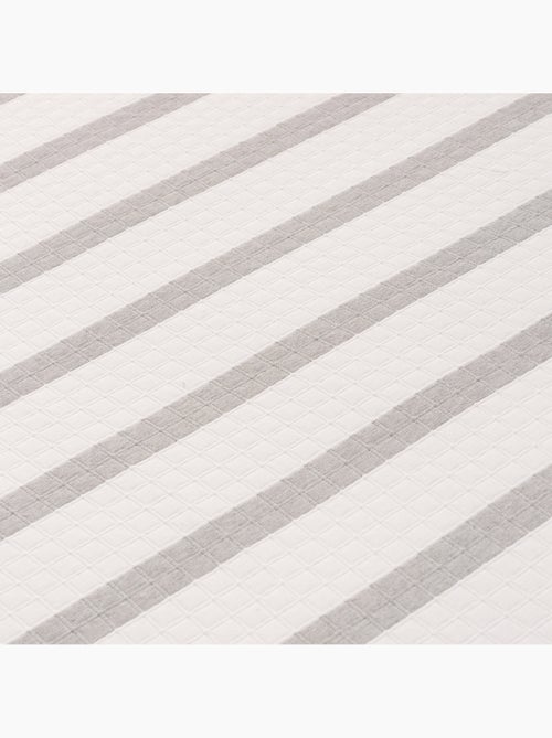 Colcha algodón diseño a rayas, tejido texturizado a cuadros. - Kiabi