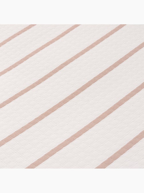 Colcha algodón diseño a rayas, tejido texturizado a cuadros. - Kiabi