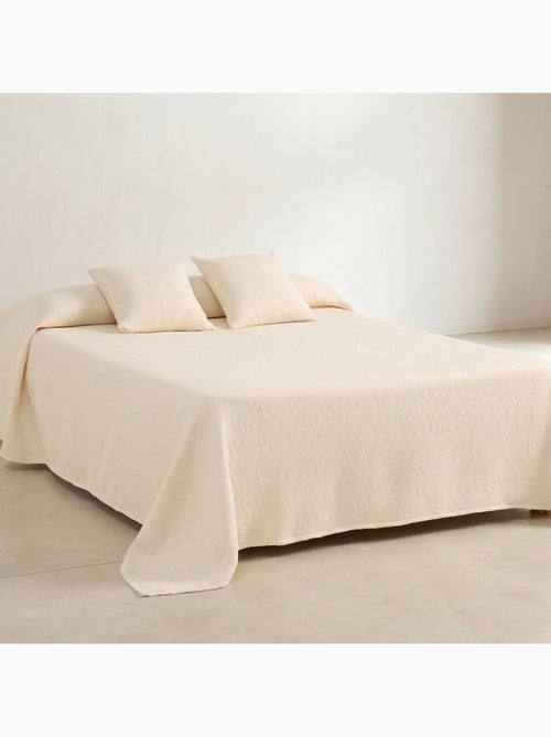 Colcha algodón diseño floral en relieve, tejido texturizado. - Kiabi