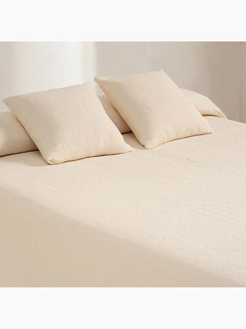 Colcha algodón diseño floral en relieve, tejido texturizado. - Kiabi