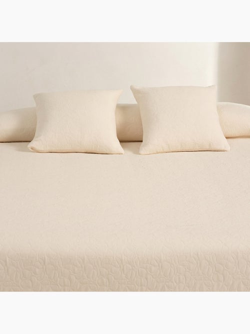 Colcha algodón diseño floral en relieve, tejido texturizado. - Kiabi