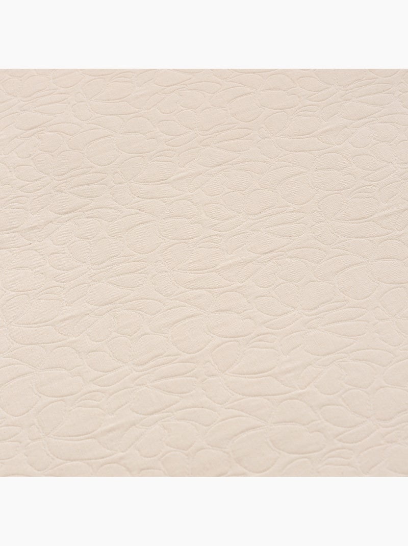 Colcha algodón diseño floral en relieve, tejido texturizado. Beige - Kiabi