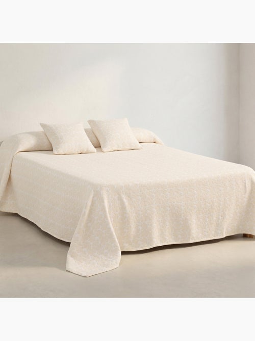 Colcha algodón diseño floral en relieve, tejido texturizado. - Kiabi