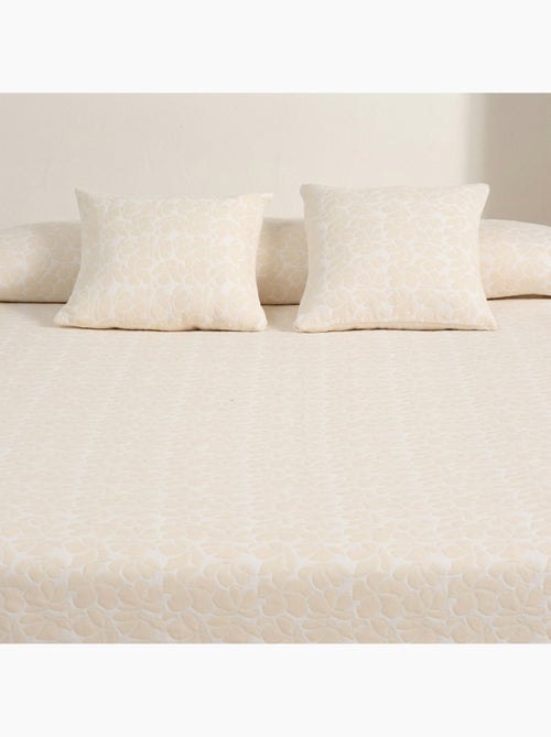 Colcha algodón diseño floral en relieve, tejido texturizado. - Kiabi